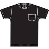 White T-Shirt | Black Panne Velvet