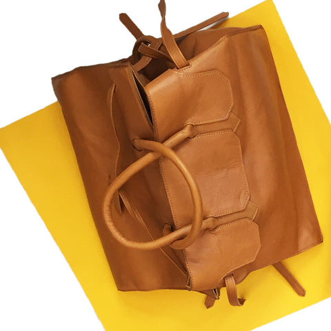 Four Sided Rectangular Bag in Camel