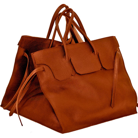 Four Sided Rectangular Bag | Cognac