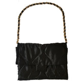 Quilted Nylon Chain Bag | Black