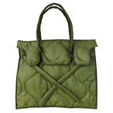 Quilted Rectangular Bag | Khaki