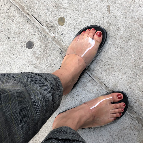 Clear slides shoes sales