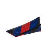 Striped Pyramid Pencil Case | Black, Blue, Red