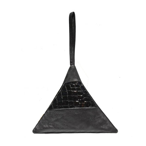 Pyramid Bag | Black, Black Embossed