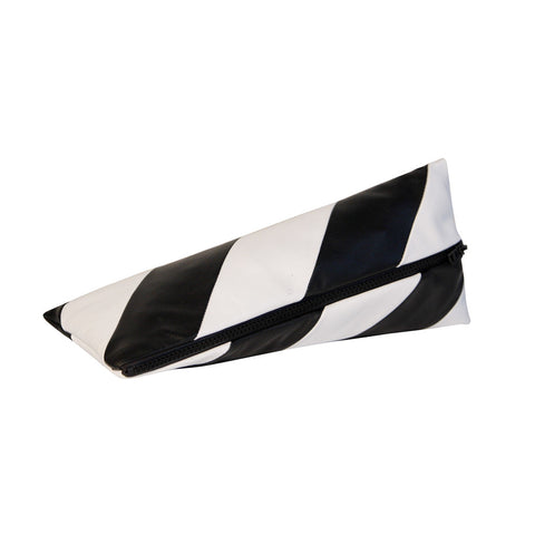 Striped Pyramid Pencil Case | Black, White