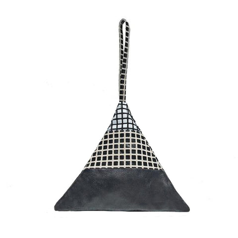 Striped Pyramid Bag | W/B, B/W Grid, Black