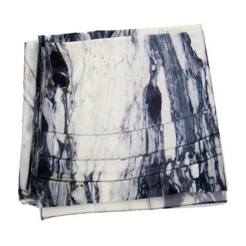Marble Print Scarf in Bianco